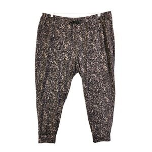 Zella Womens Joggers Plus Size 3X Brown Black Abstract Camo Print Drawstring
